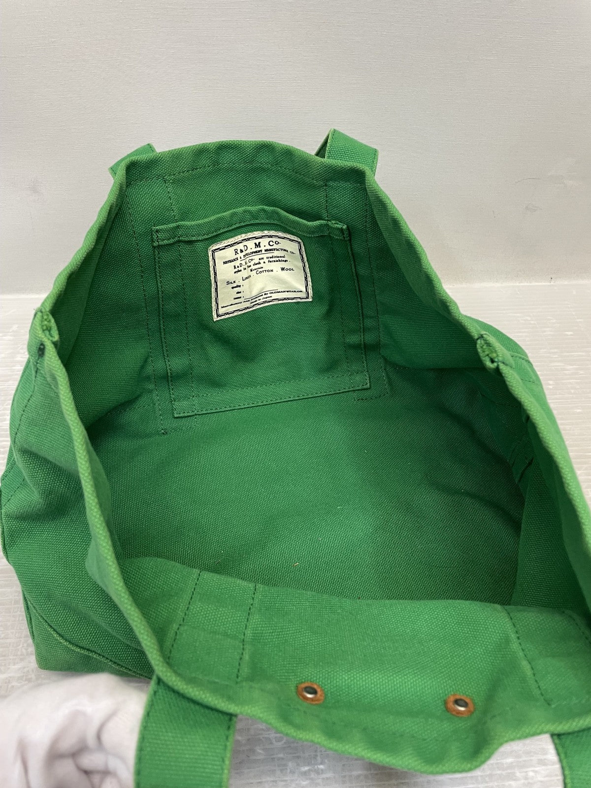 トートバッグ R&D.M.Co- OLDMAN’S TAILOR ミニトートバッグ 緑