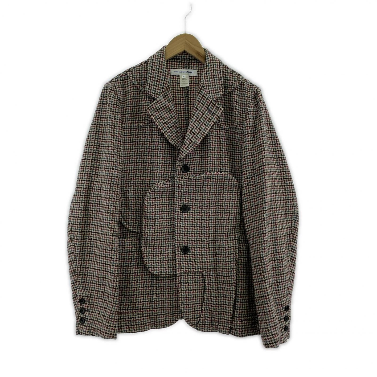 テーラードジャケット wool houndstooth ptrn with workstitch/M M マルチカラー