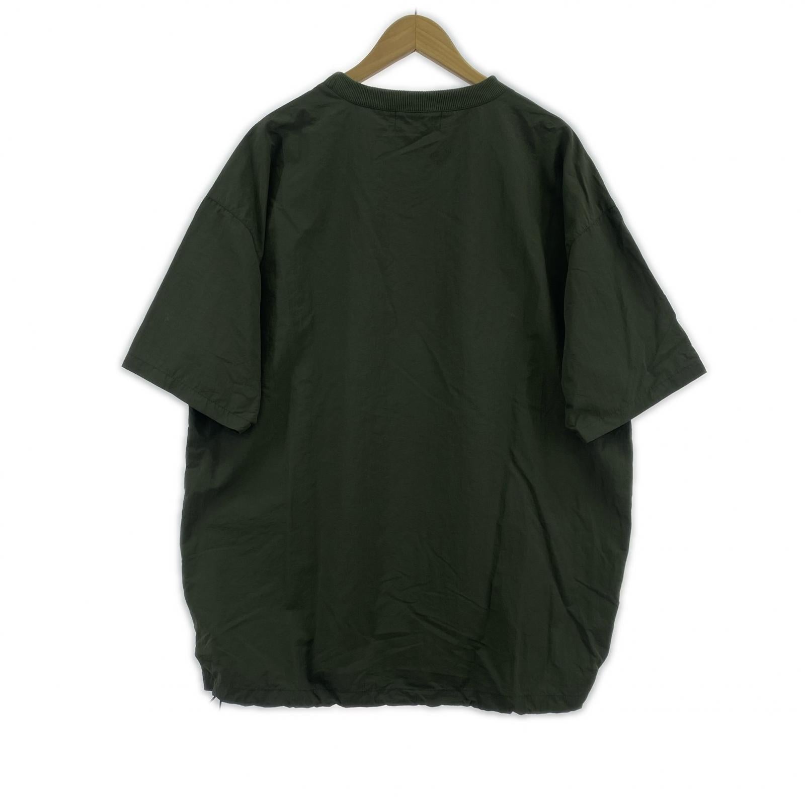 半袖Tシャツ ドローストリングナイロンプルオーバー カーキ フリー