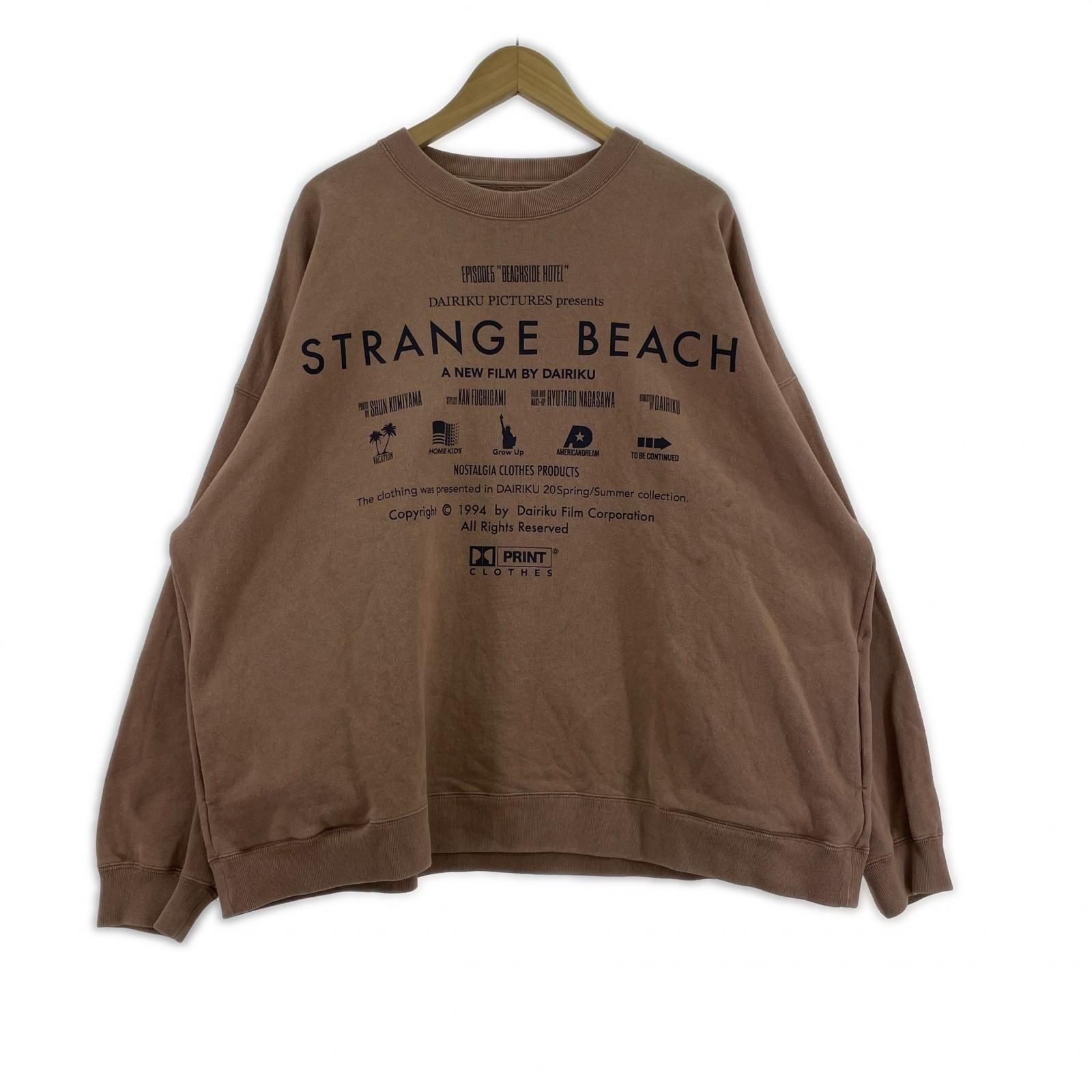 スウェット 20ss/Strange Beach Title Sweate L ブラウン