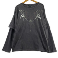 長袖Tシャツ FORSOMEONE フェイクレイヤードtee 46 グレー