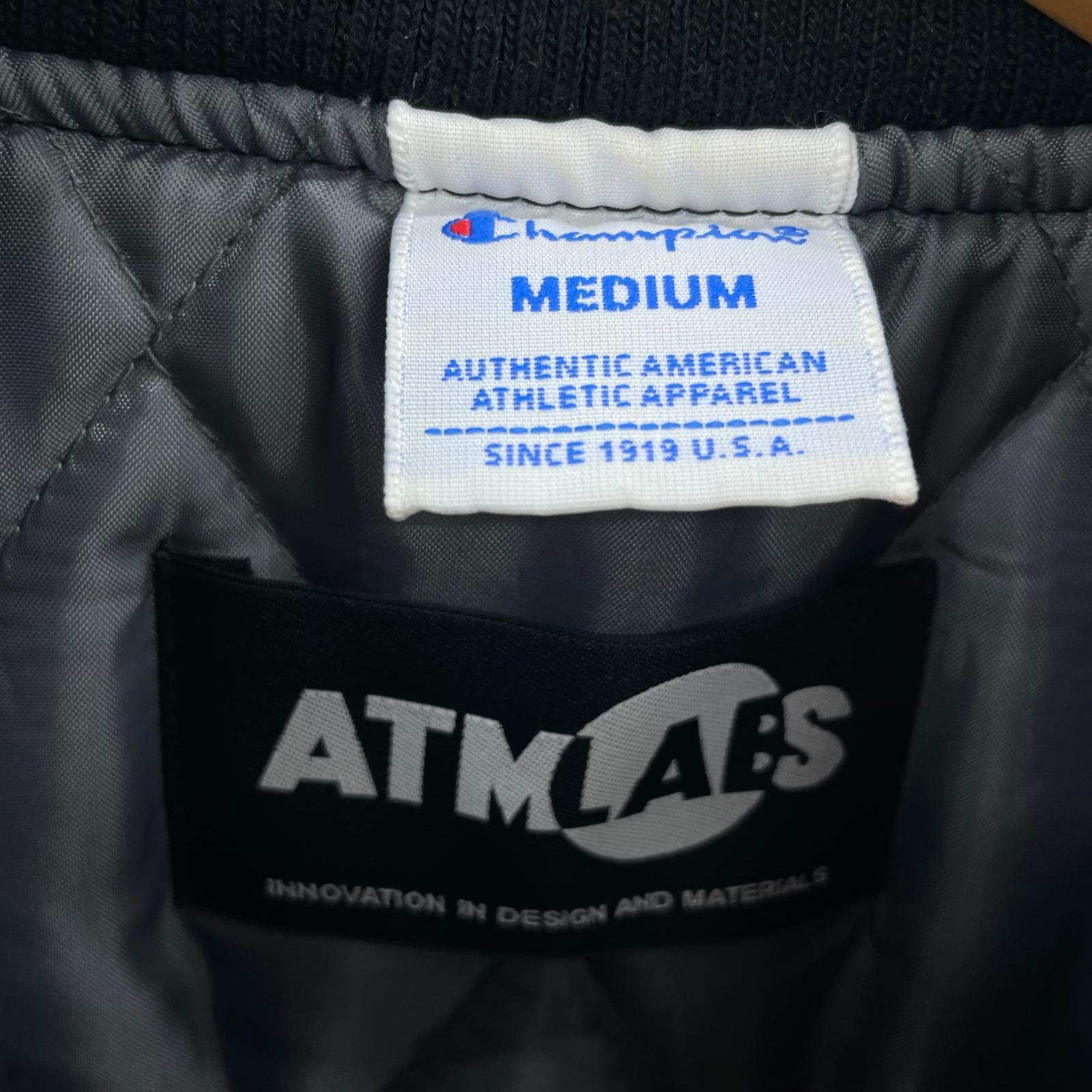 ジャケット ×ATMOS LAB STIN BASEBALL スタジャン 黒 (M) M ブラック