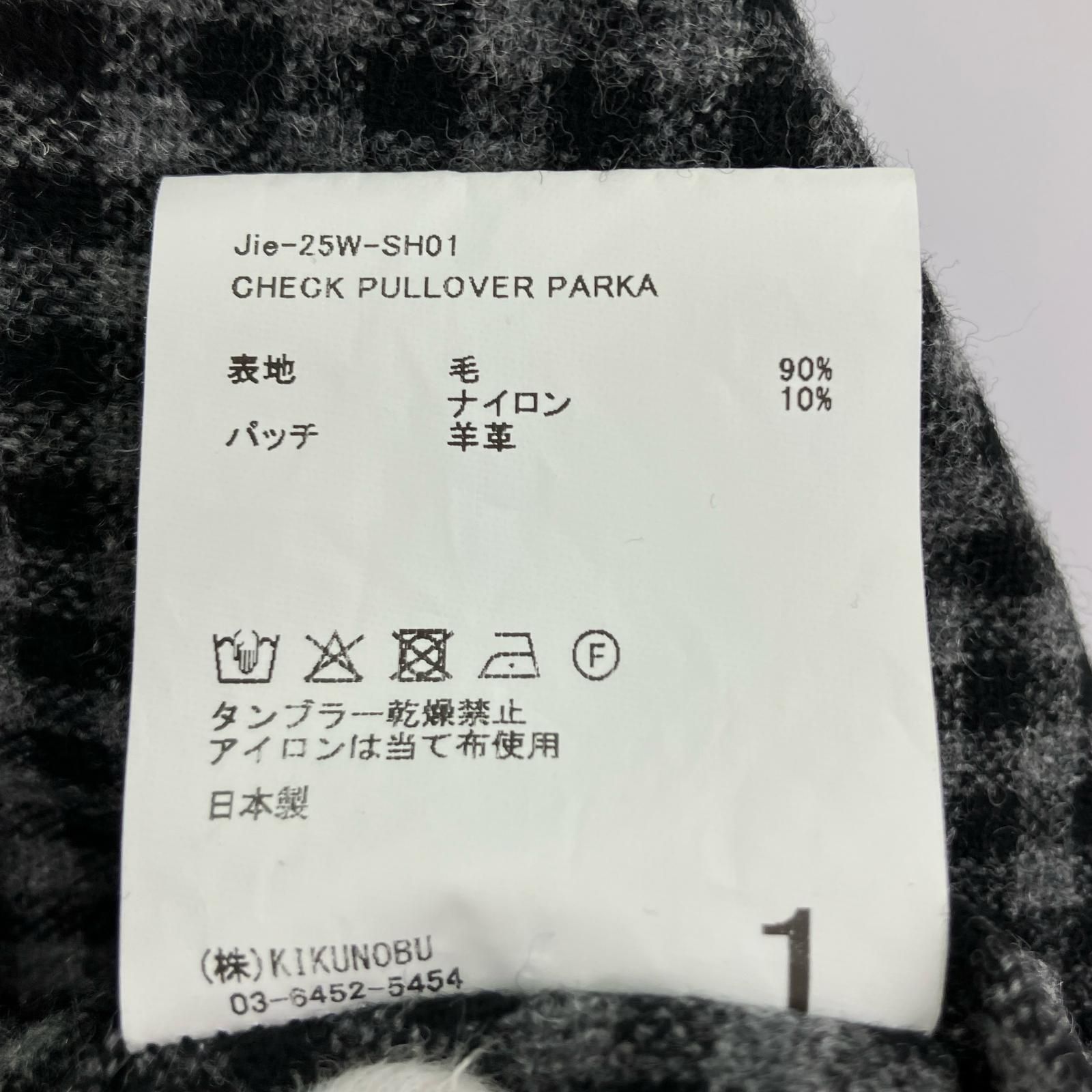 パーカー CHECK PULLOVER PARKA(1) 1 ブラック
