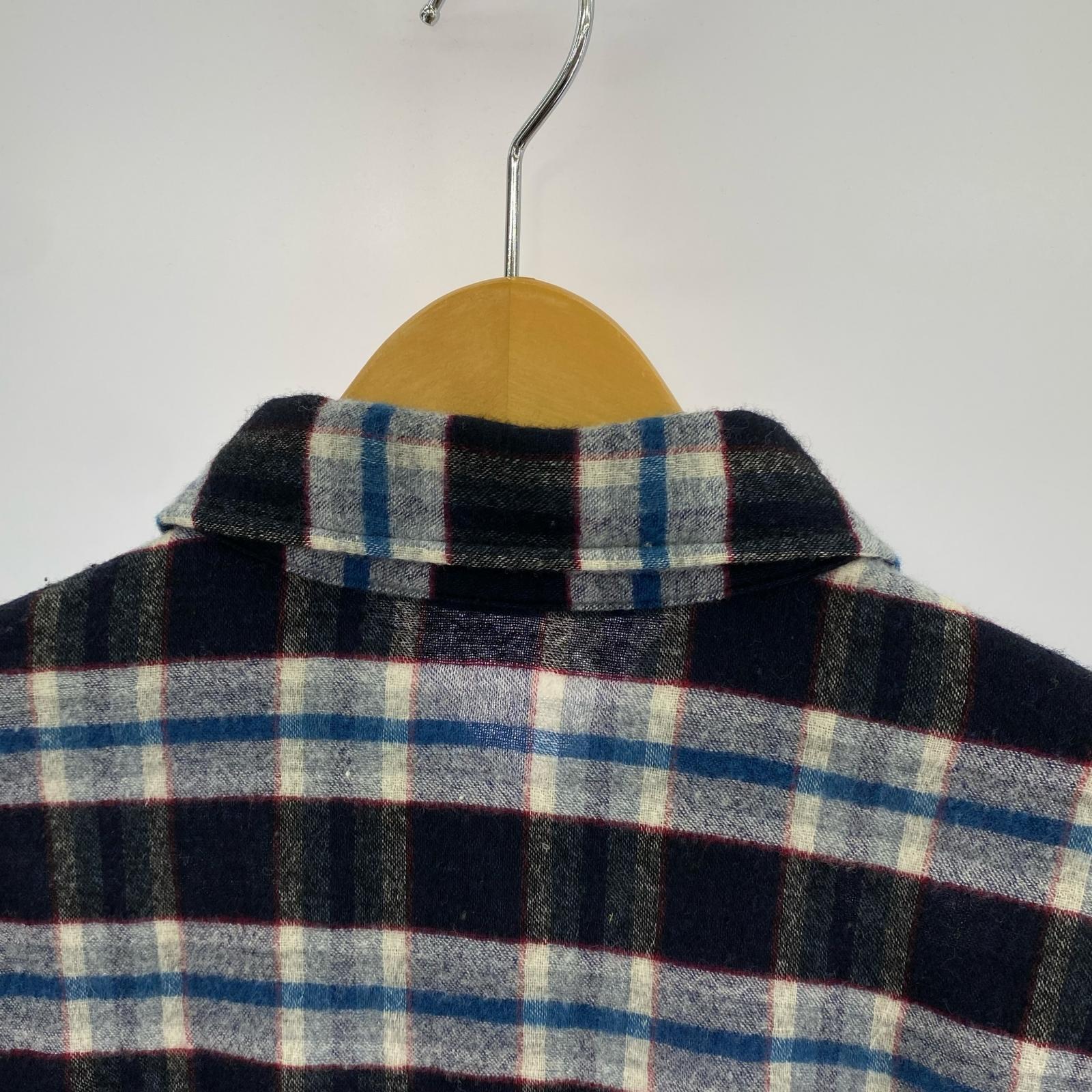 長袖シャツ WOOL CHECK L/S SHIRTS カシミヤ混 フリー