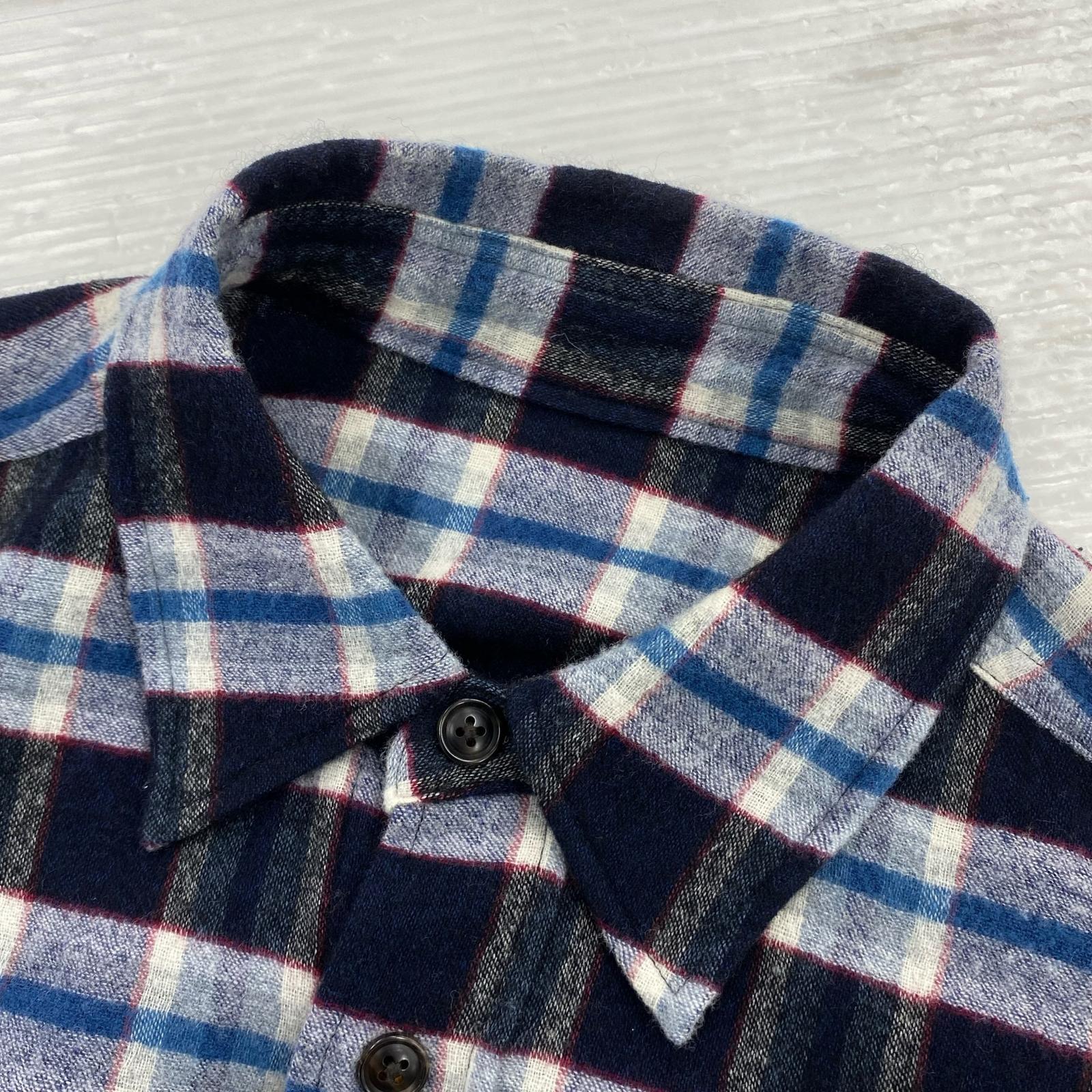 長袖シャツ WOOL CHECK L/S SHIRTS カシミヤ混 フリー