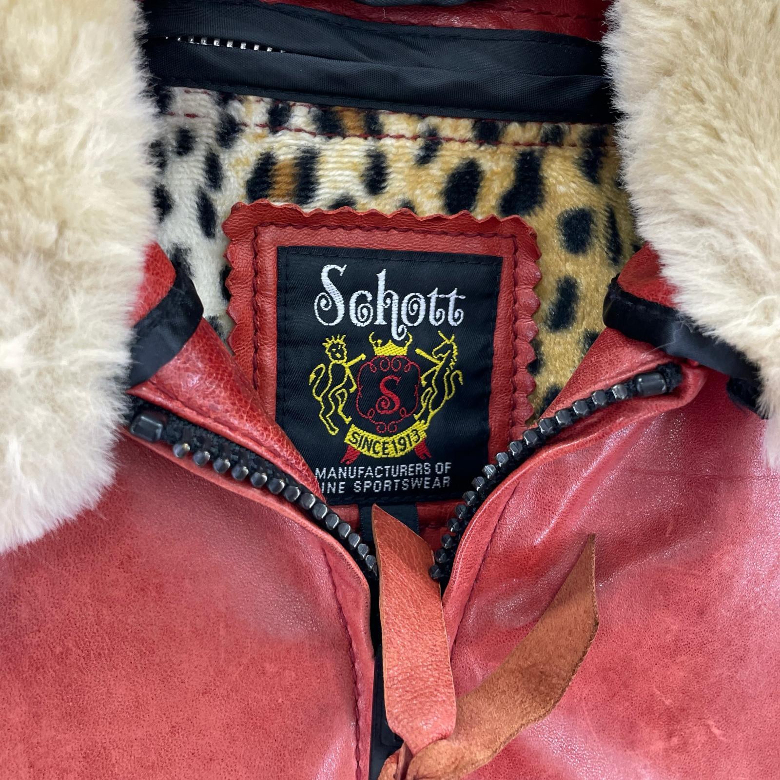 ジャケット レオパード柄ライナー レザージャケット S ブラウン