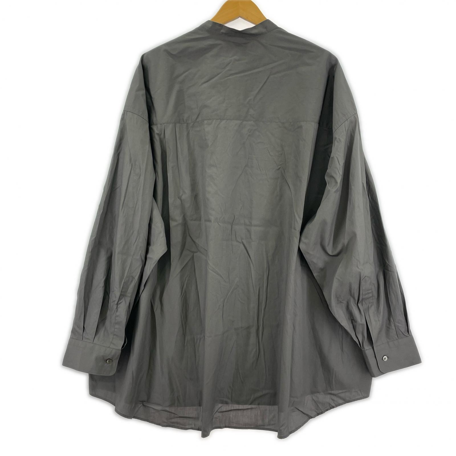 長袖シャツ Broad L/S Oversized Band Collar Shirt グレー