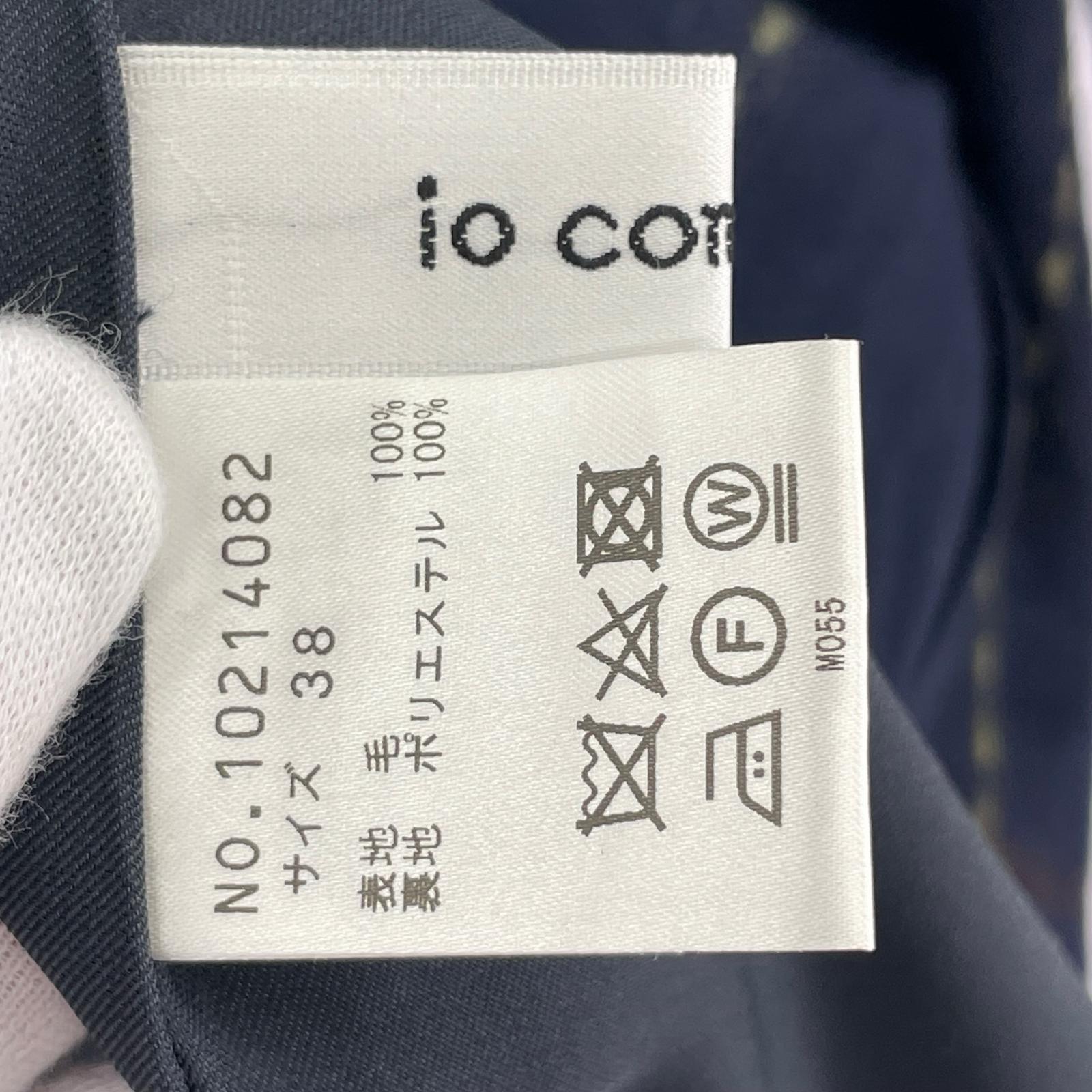 長袖シャツ io comme io 総柄ウールシャツ 紺