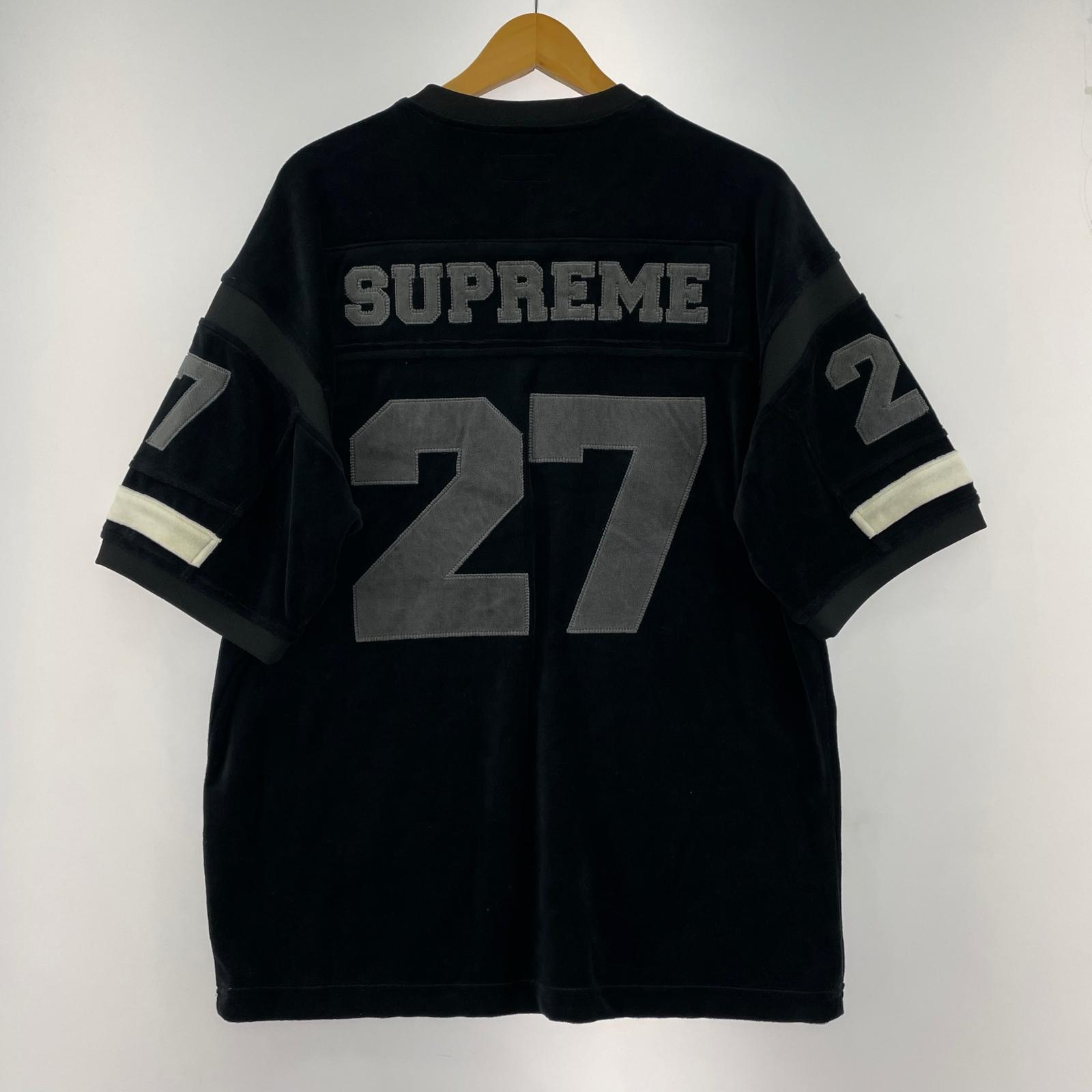 半袖Tシャツ 19FW Velour Football Jersey 黒 S ブラック