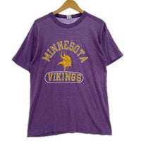 半袖Tシャツ 80s USA製 MINESOTA VIKINGS Tシャツ(L) パープル L パープル