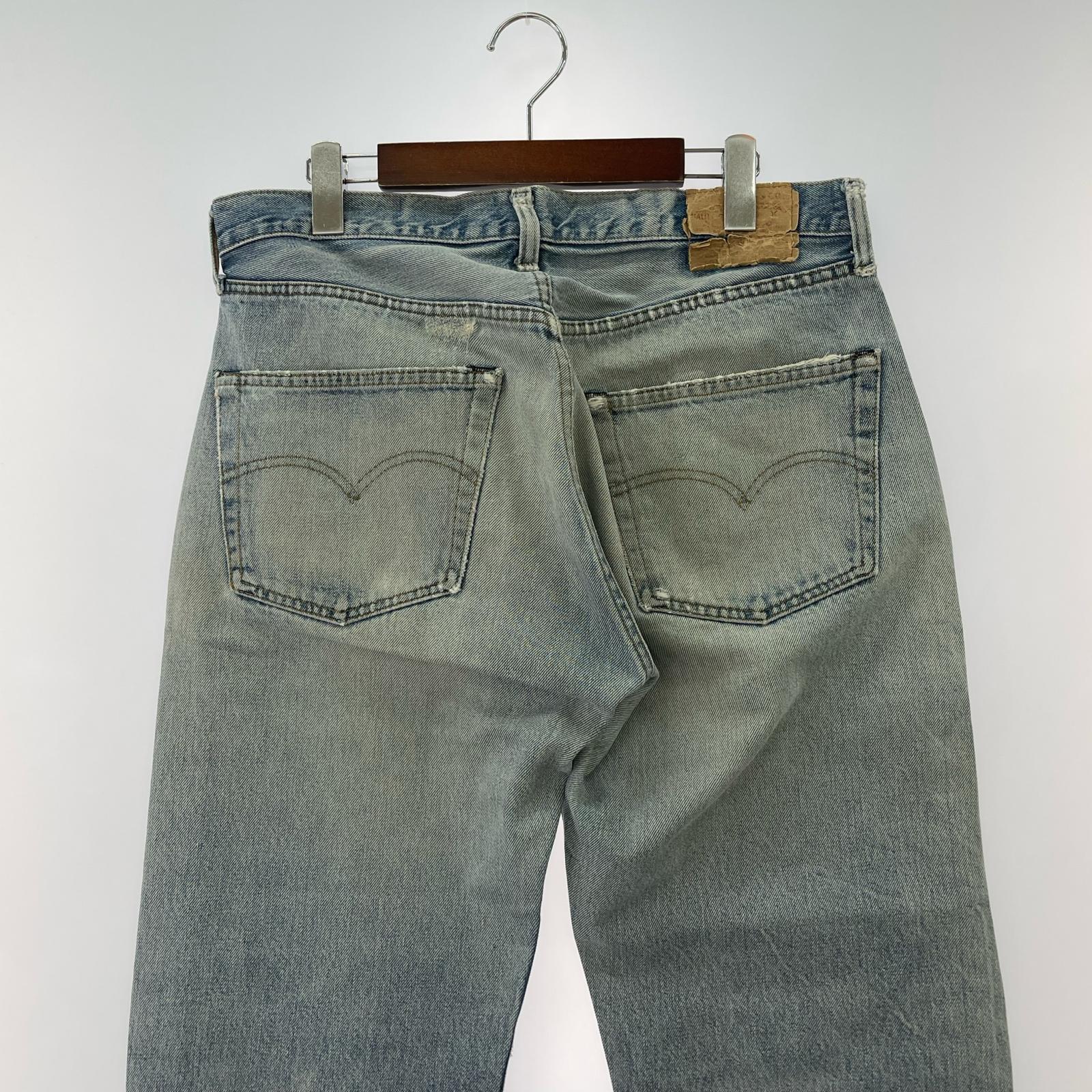デニムパンツ 80s USA製 501 赤耳オリジナル カットオフ 約35インチ 35 ブルー