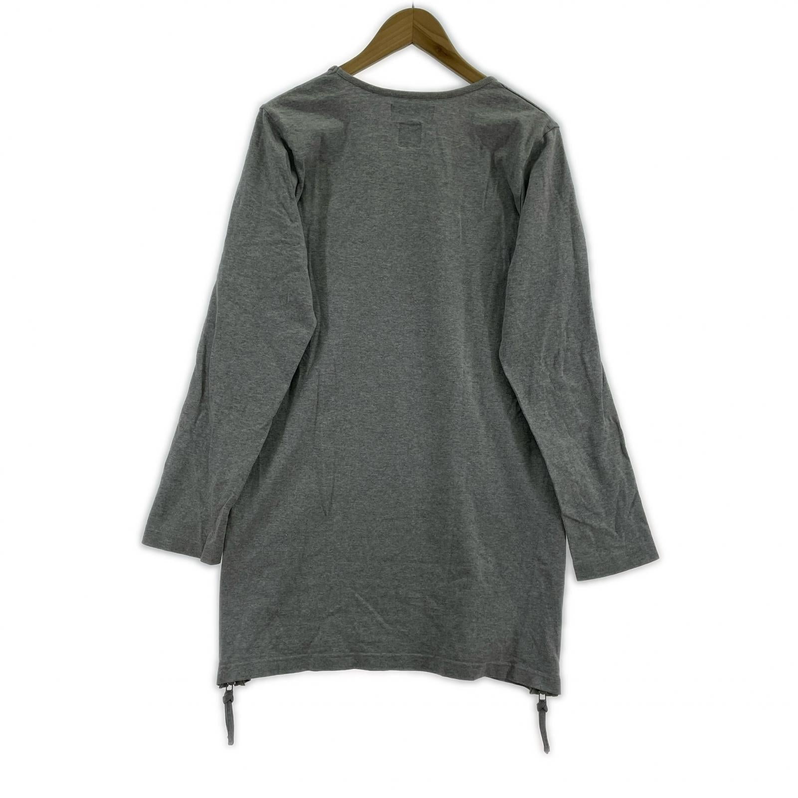 長袖Tシャツ サイドジップロング グレー グレー