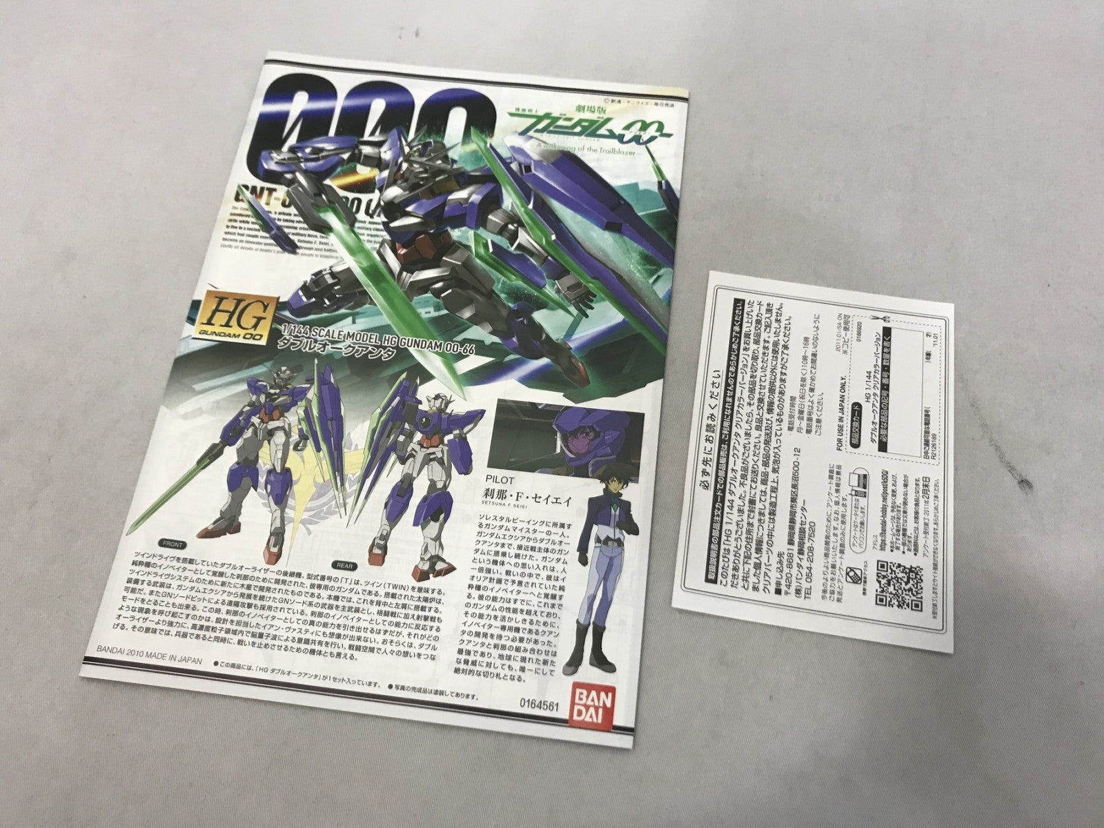 HG ダブルオークアンタ クリアカラーバージョン ガンプラ