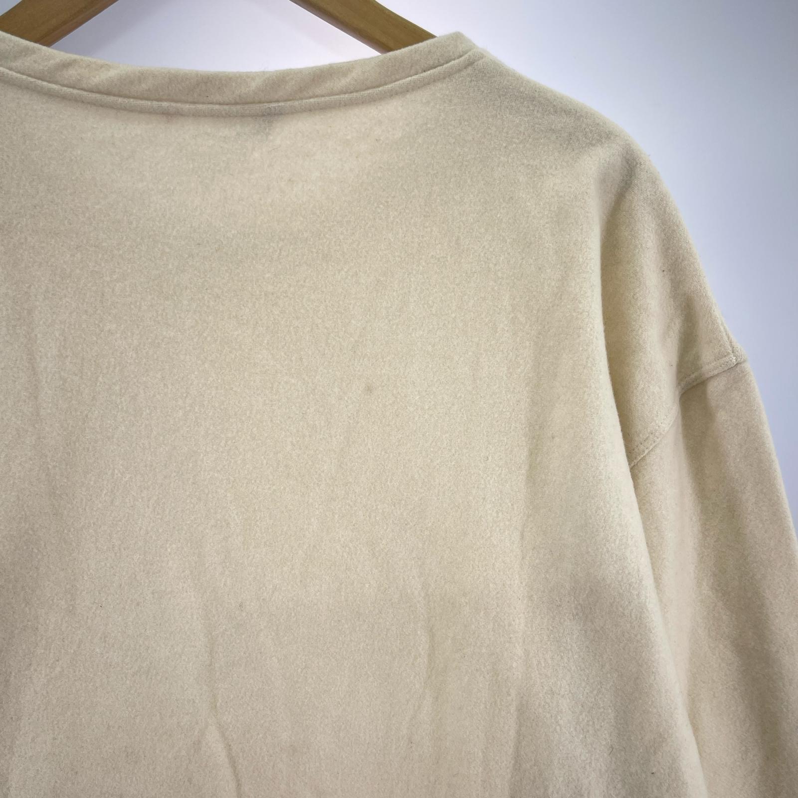 長袖Tシャツ ウール混 (L) L ホワイト