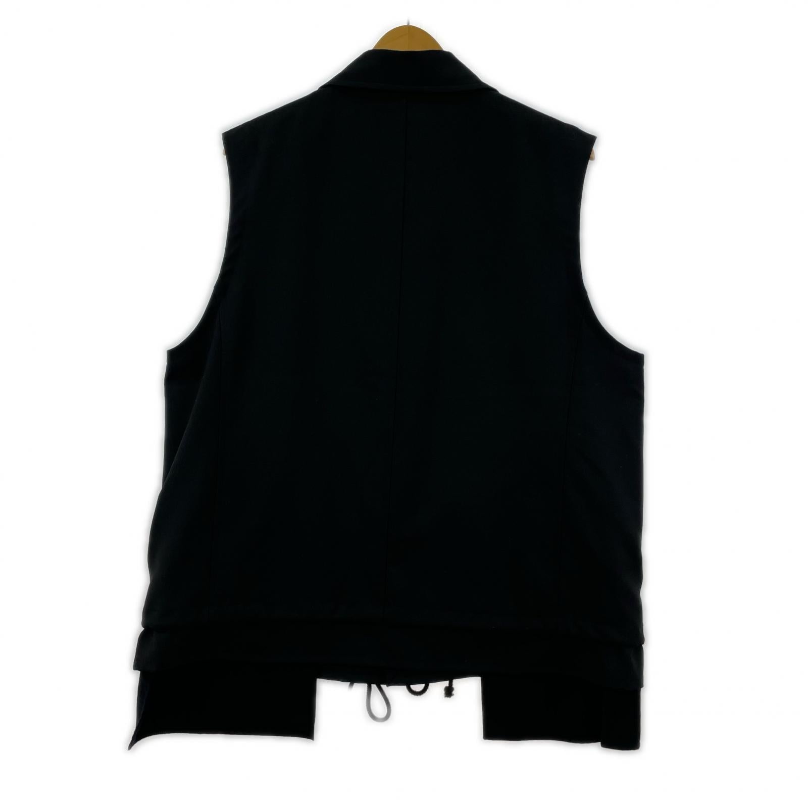 ジャケット Ground Y T/W Gabardine Sleeveless Work Jacket ベスト 3 ブラック ブラック