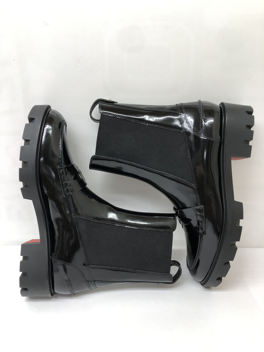 Christian Louboutin エナメルサイドゴアブーツ 黒
