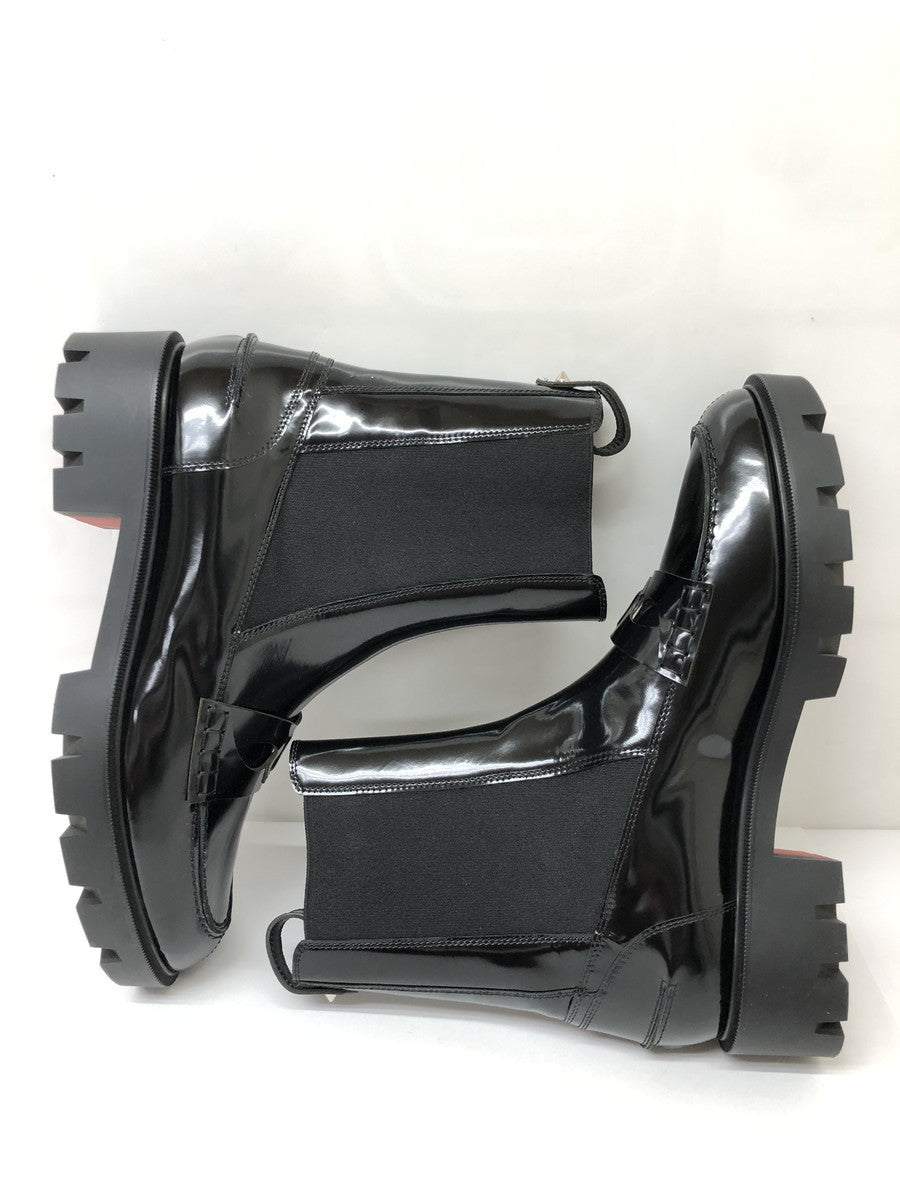 Christian Louboutin エナメルサイドゴアブーツ 黒