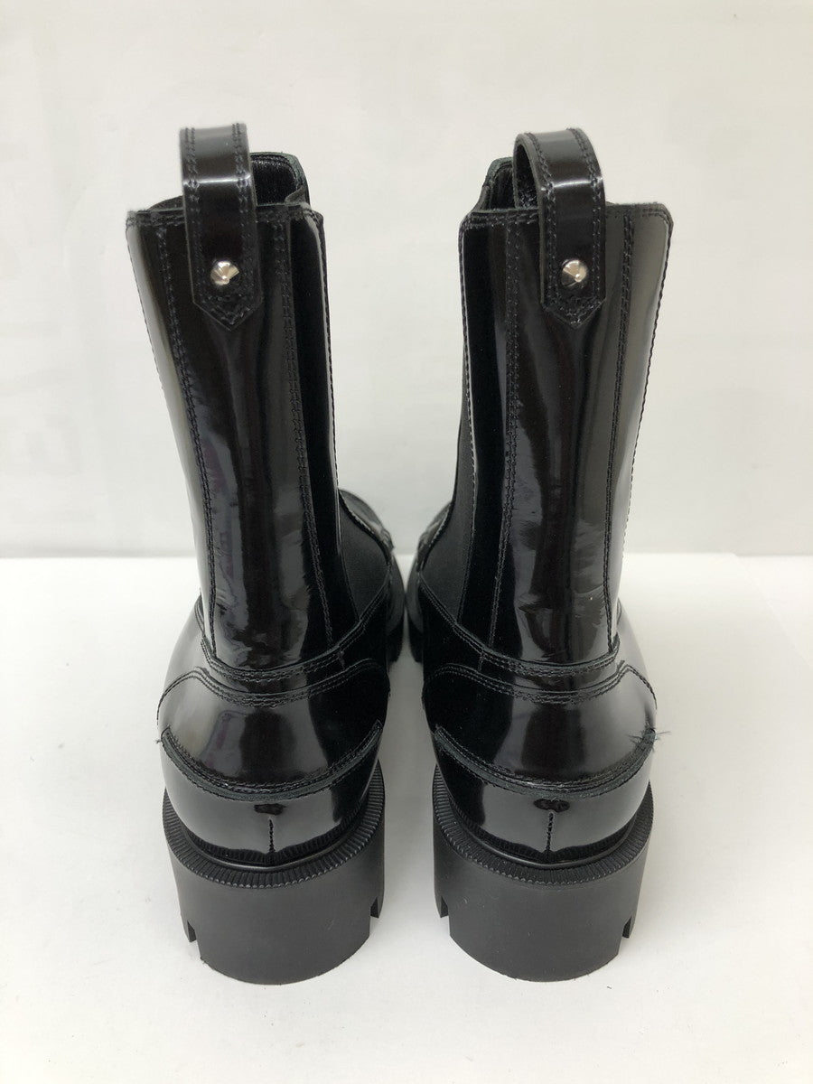 Christian Louboutin エナメルサイドゴアブーツ 黒