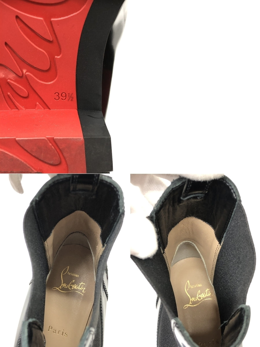 Christian Louboutin エナメルサイドゴアブーツ 黒
