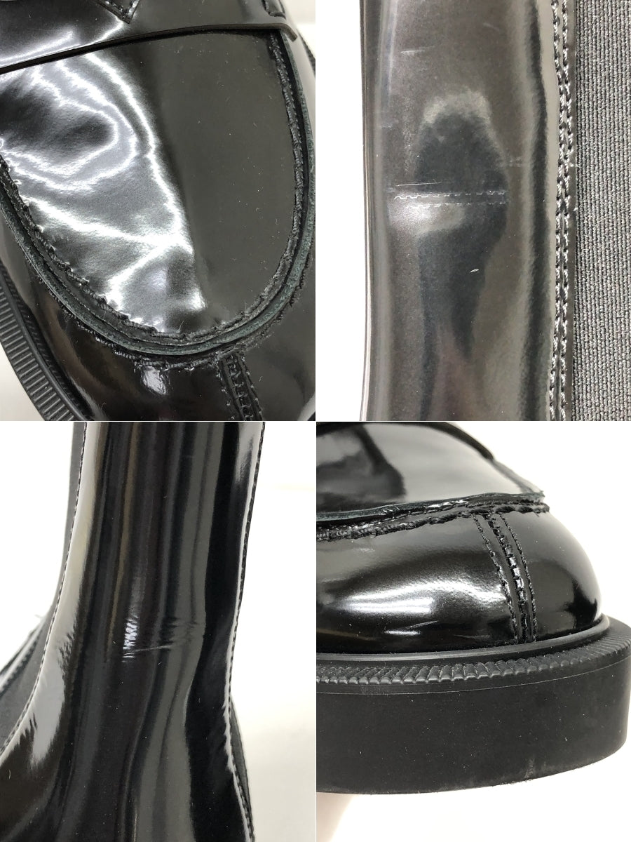 Christian Louboutin エナメルサイドゴアブーツ 黒