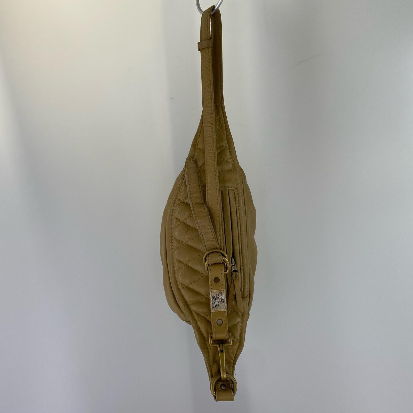 ボディバッグ Langlitz Leathers HIP HUGGER BAG キルティングウエストバッグ ベージュ ベージュ