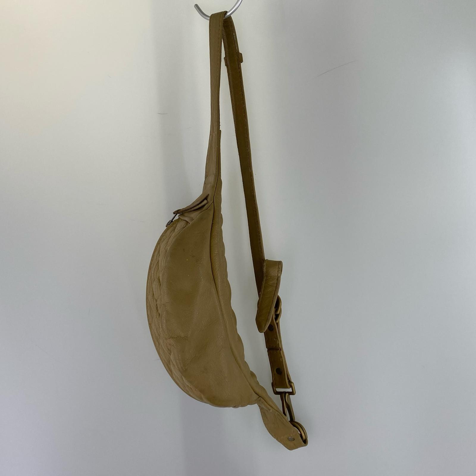 ボディバッグ Langlitz Leathers HIP HUGGER BAG キルティングウエストバッグ ベージュ ベージュ