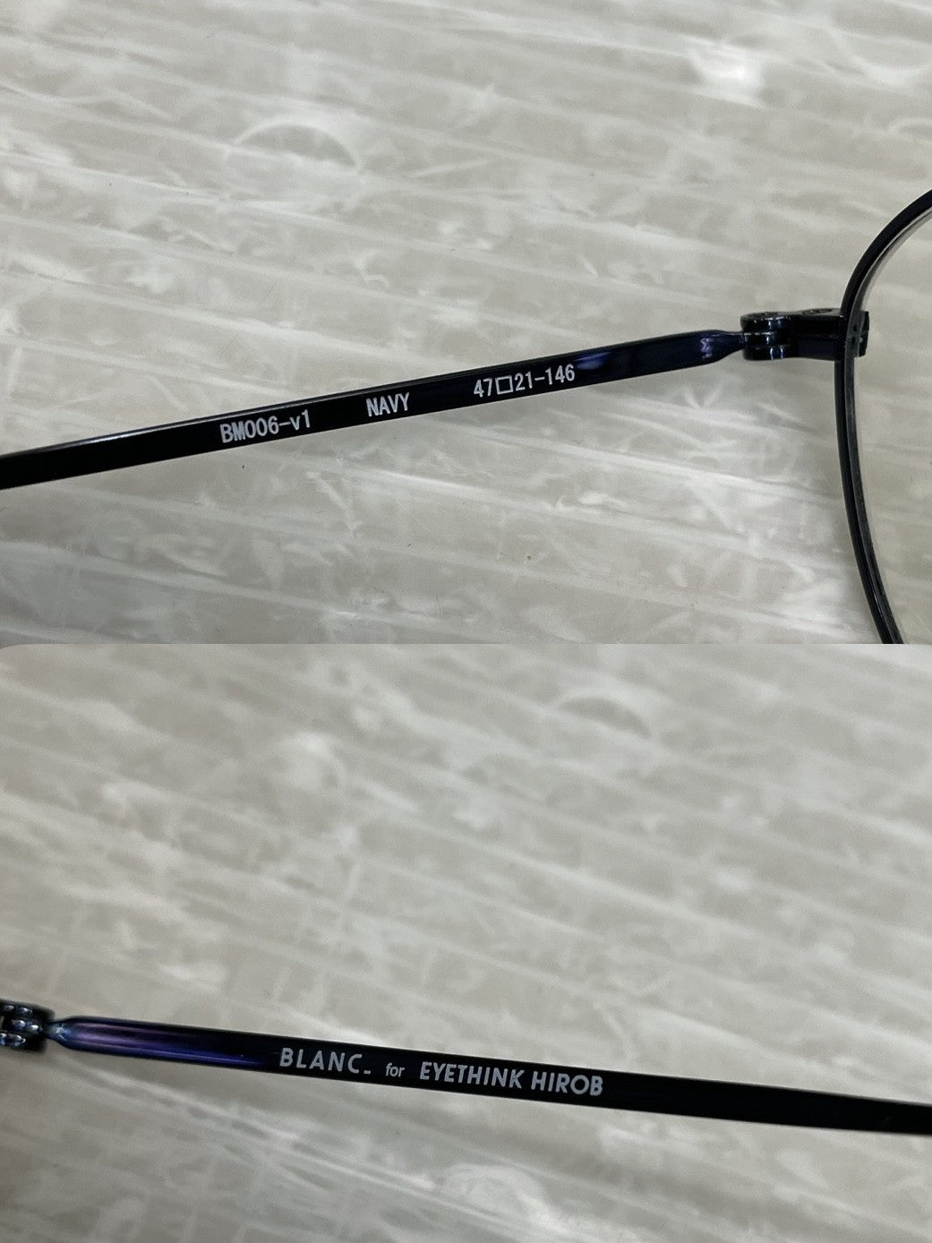 その他アクセサリー BLANC for EYETHINK HIROB 25SS BW006-V1 メガネフレーム ネイビー