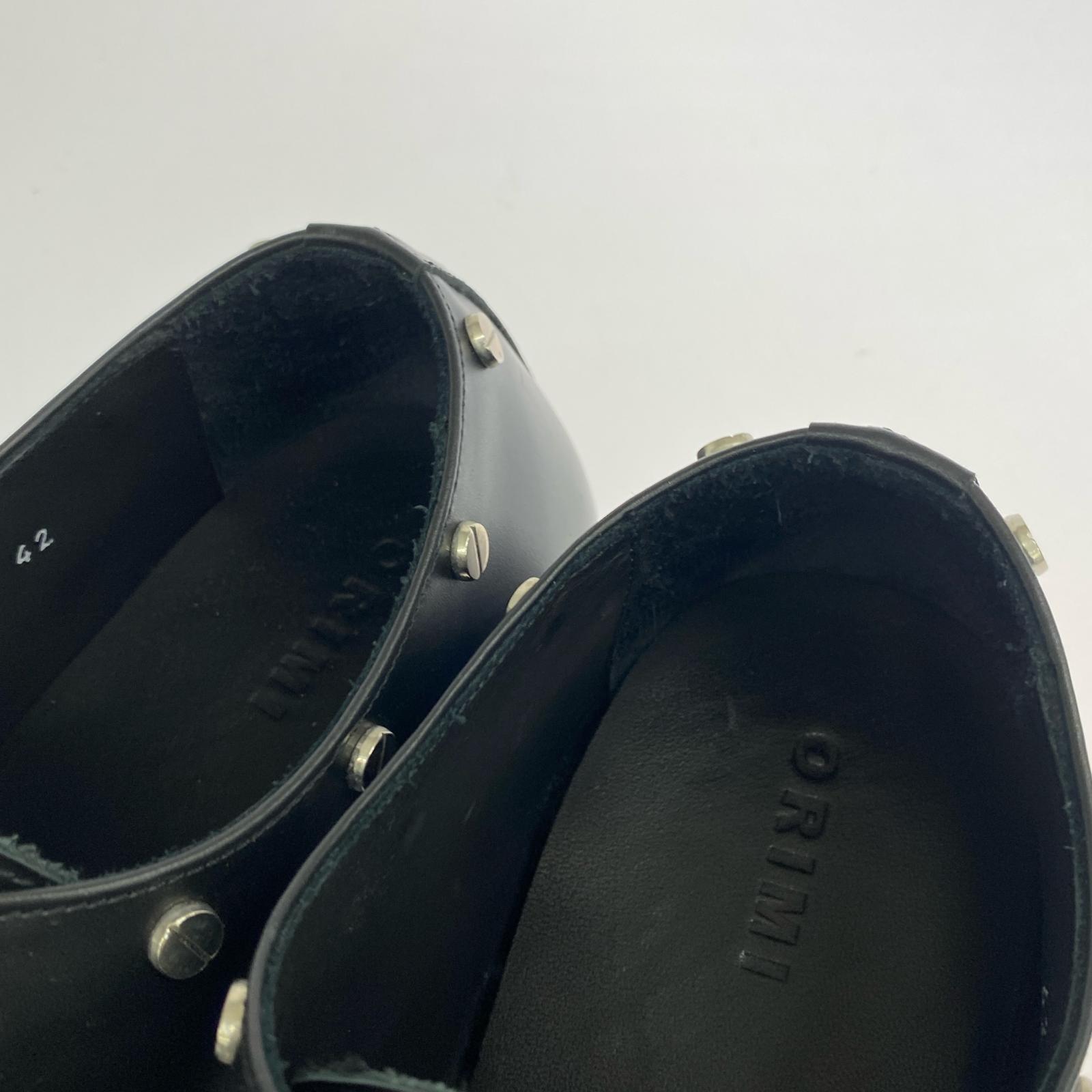 シューズ ORIMIGOOD BOY STUDDED POINTY SHOES ブラック