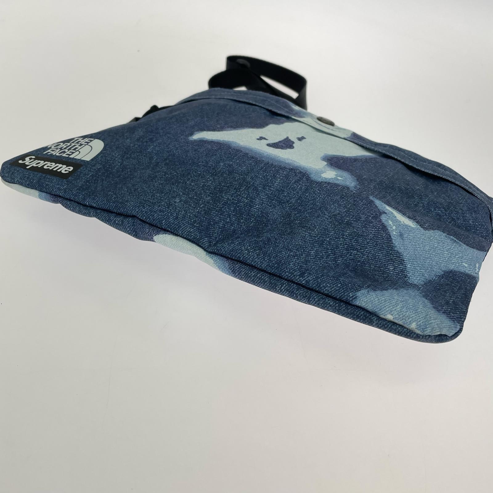 ショルダーバッグ Supreme×THE NORTH FACE Bleached Denim Print Shoulder Bag NF0A7WOH 青