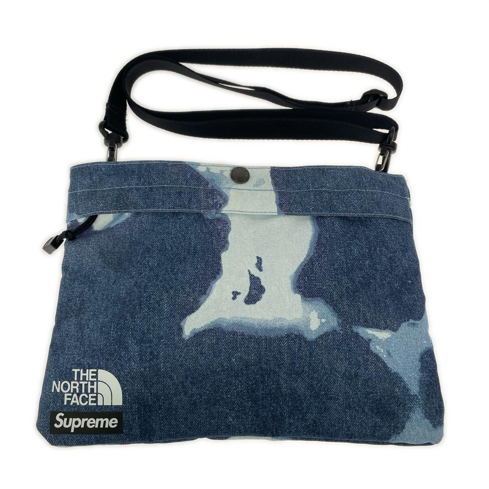 ショルダーバッグ Supreme×THE NORTH FACE Bleached Denim Print Shoulder Bag NF0A7WOH 青