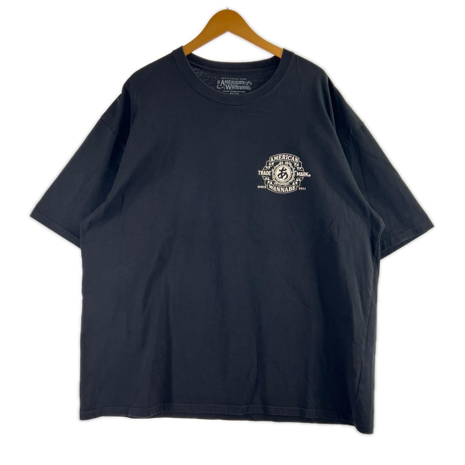 半袖Tシャツ AMERICAN WANNABE Tee 黒 (XXL) ブラック