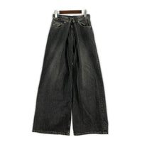 デニムパンツ WOMENS WASHED DENIM WIDE PANTS S グレー