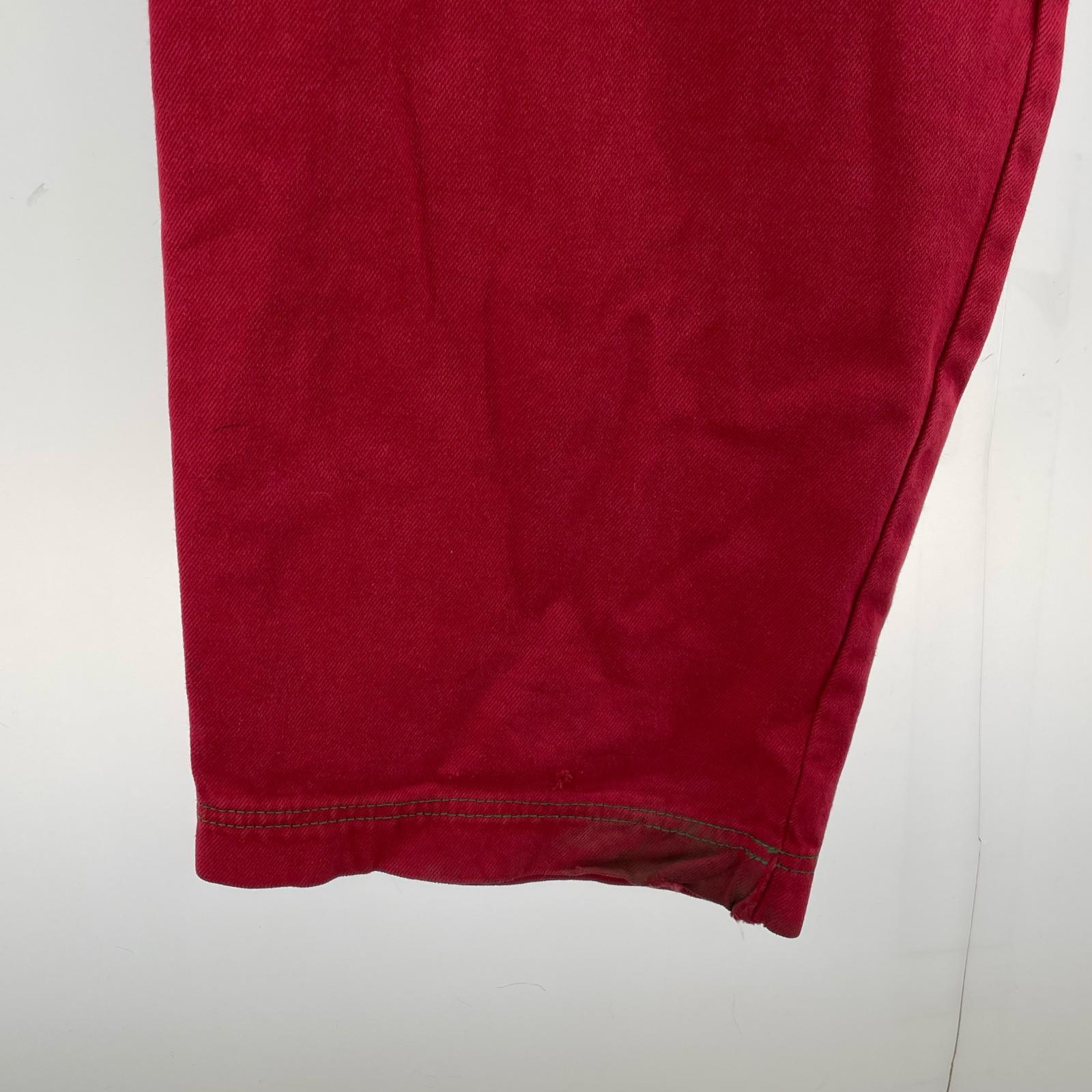 デニムパンツ cross colours バギーデニム RED レッド