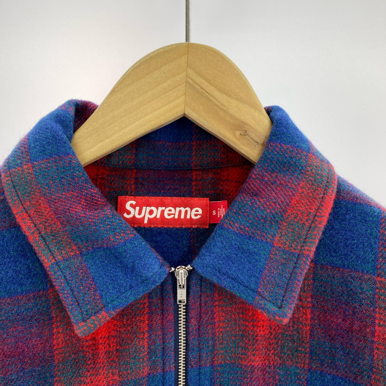 ジャケット Studded Shadow Plaid Zip Up Shirt "navy" S
