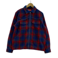 ジャケット Studded Shadow Plaid Zip Up Shirt "navy" S