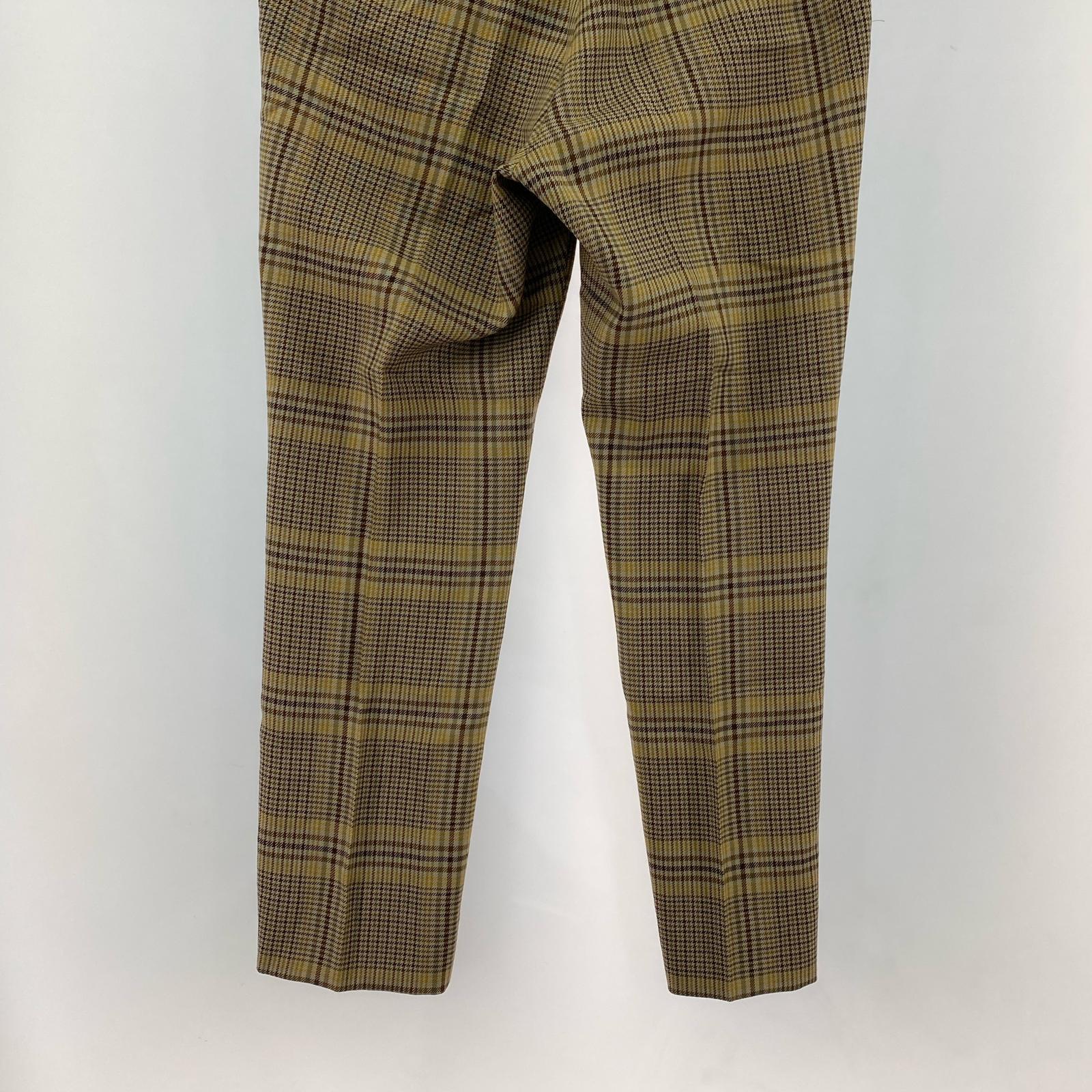 その他ボトムス AURALEE WOOL SERGE CHECK NARROW SLACKS 4 4 ブラウン