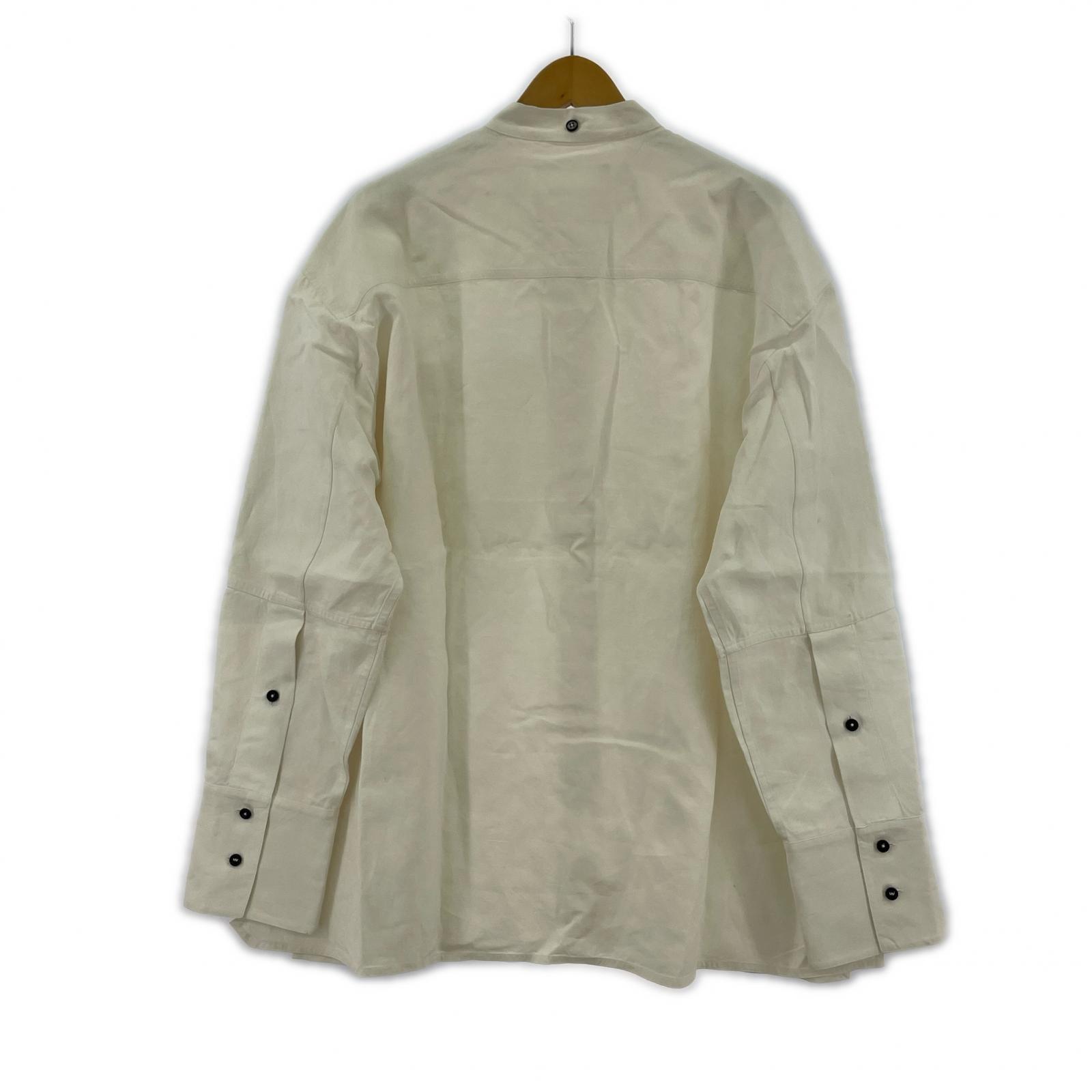 その他トップス JIL SANDER フライフロント バンドカラー オーバー シャツ 34 J04DL0006 34 ホワイト