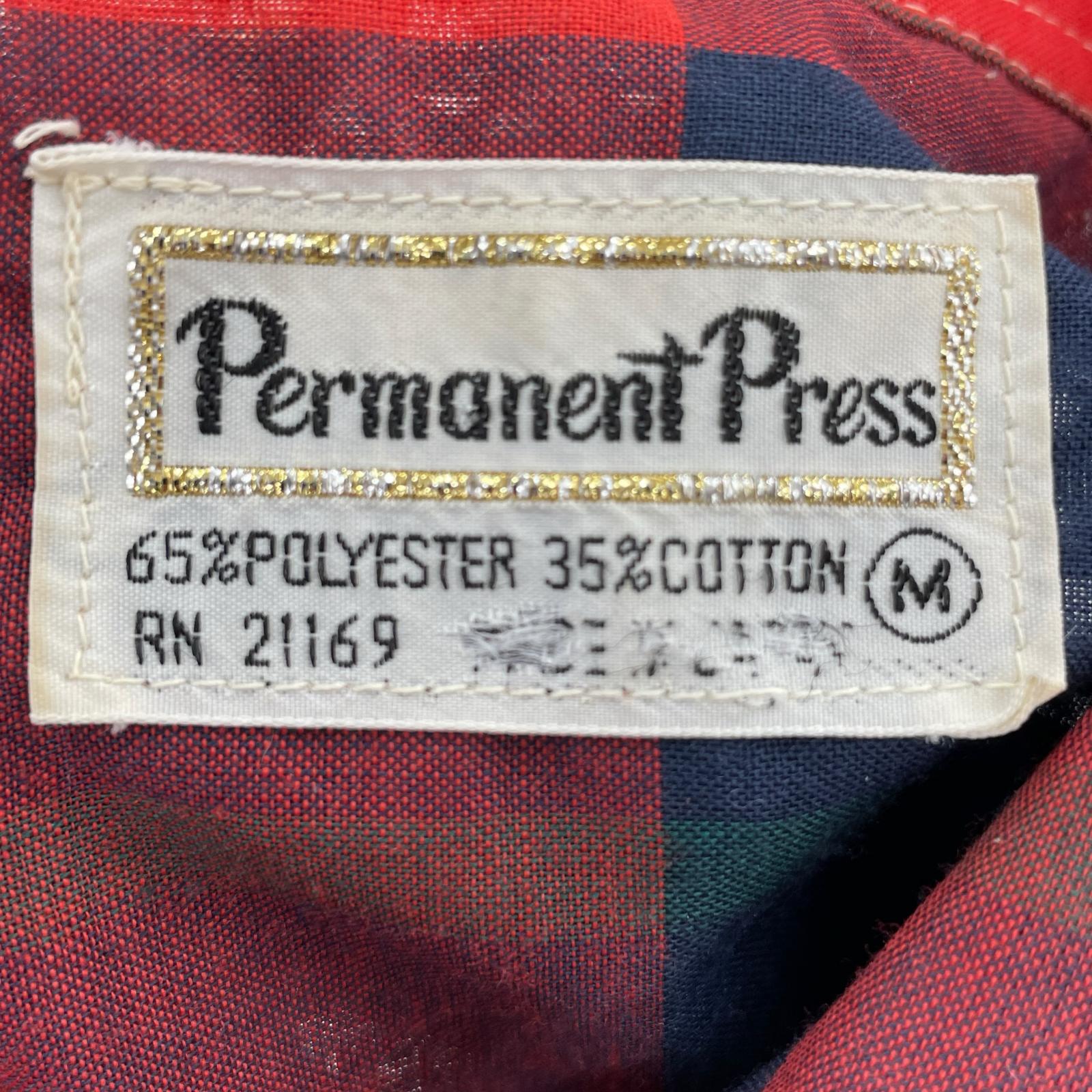 半袖シャツ 70s Permanent Press S/S Shirt M M レッド