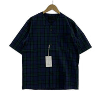 半袖シャツ JANIS&Co S/S ノーカラー チェックシャツ M マルチカラー