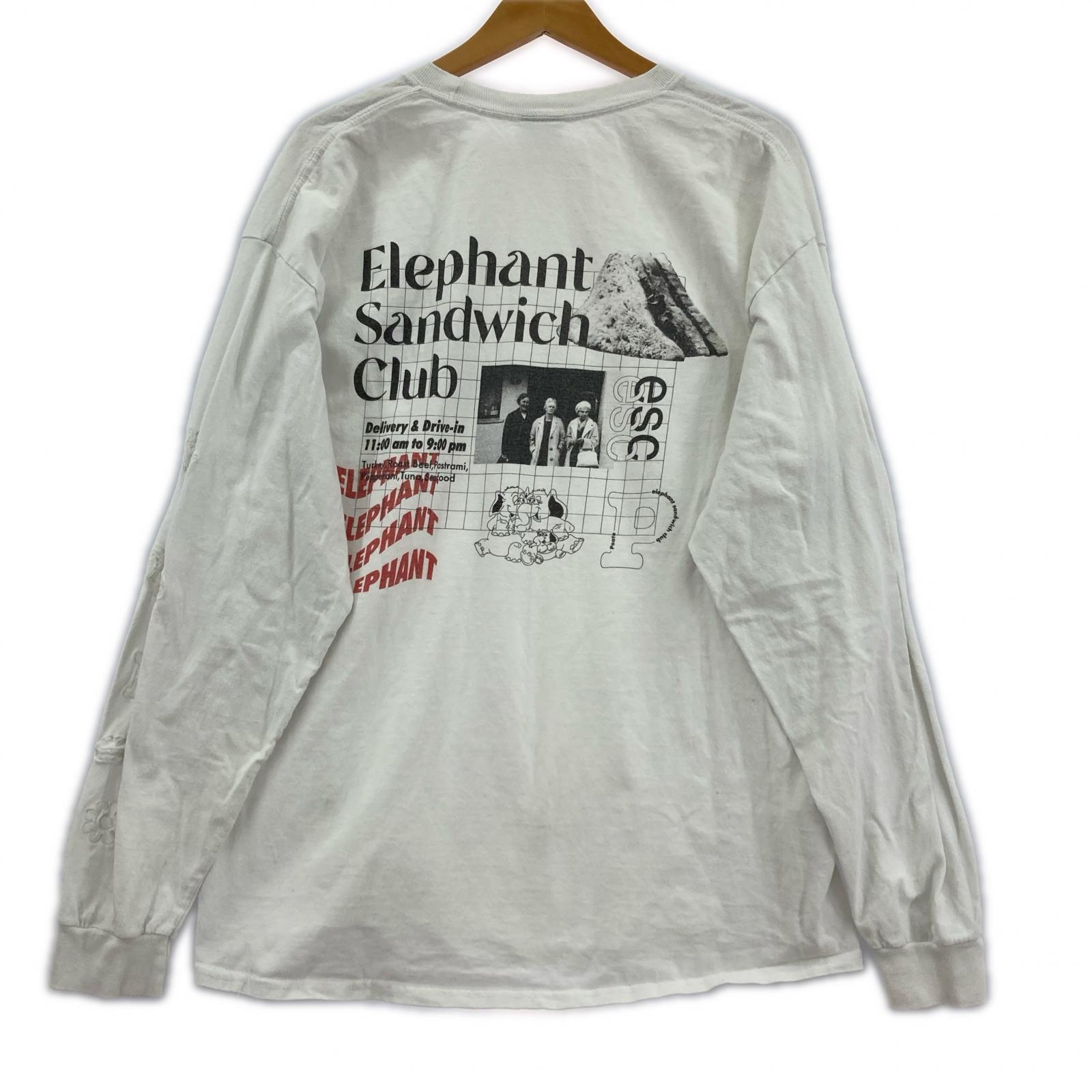 長袖Tシャツ peate elephant sandwich ホワイト