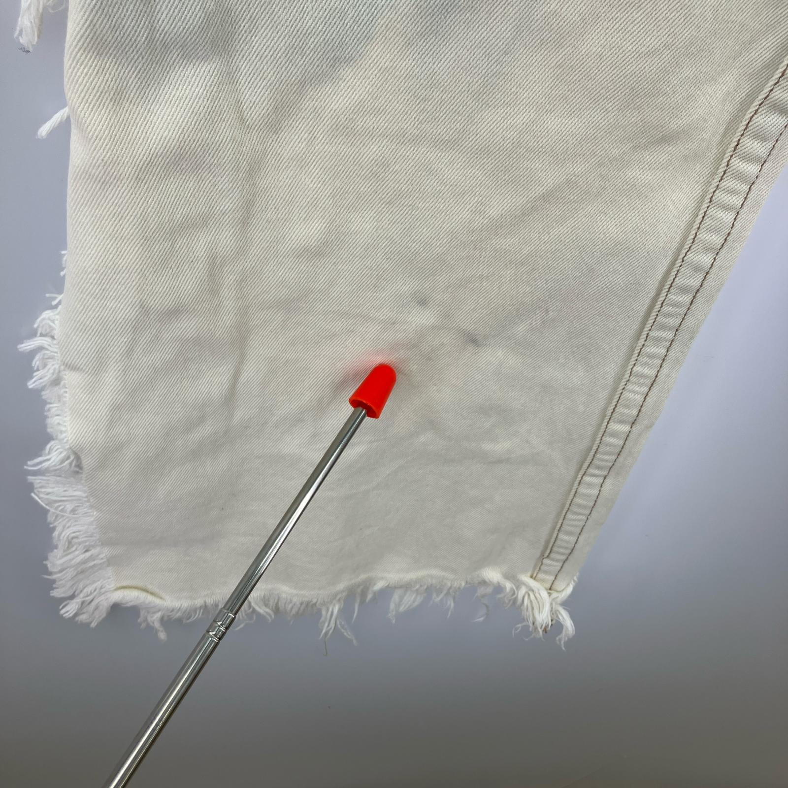 デニムパンツ MATTHEW ADAMS DRAN ブリーチ加工 フリンジデニムパンツ W27 27
