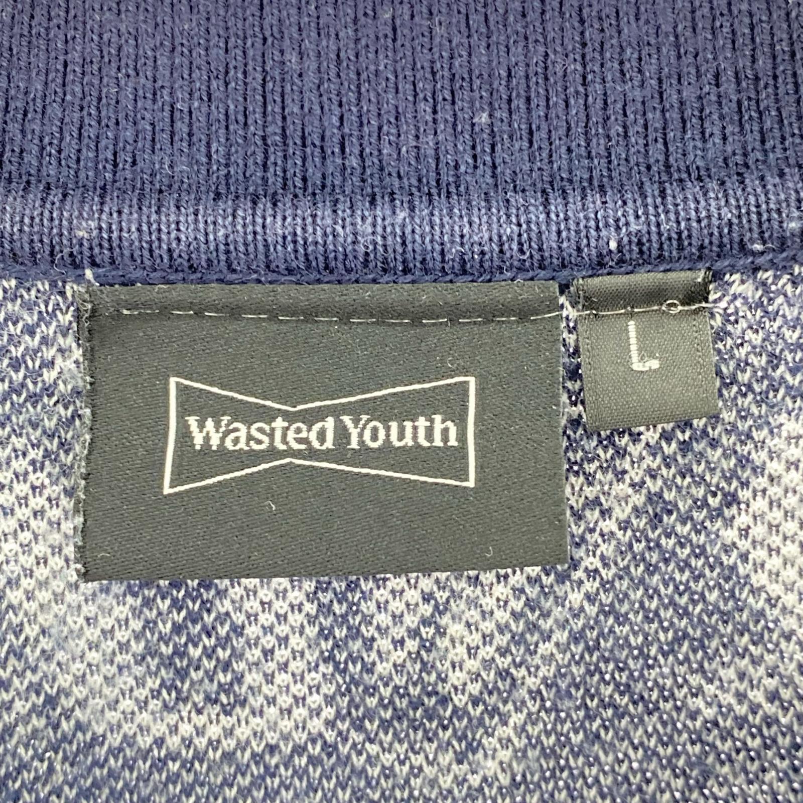 ポロシャツ Wasted Youth MONOGRAM KNIT POLO 紺(L) L ネイビー
