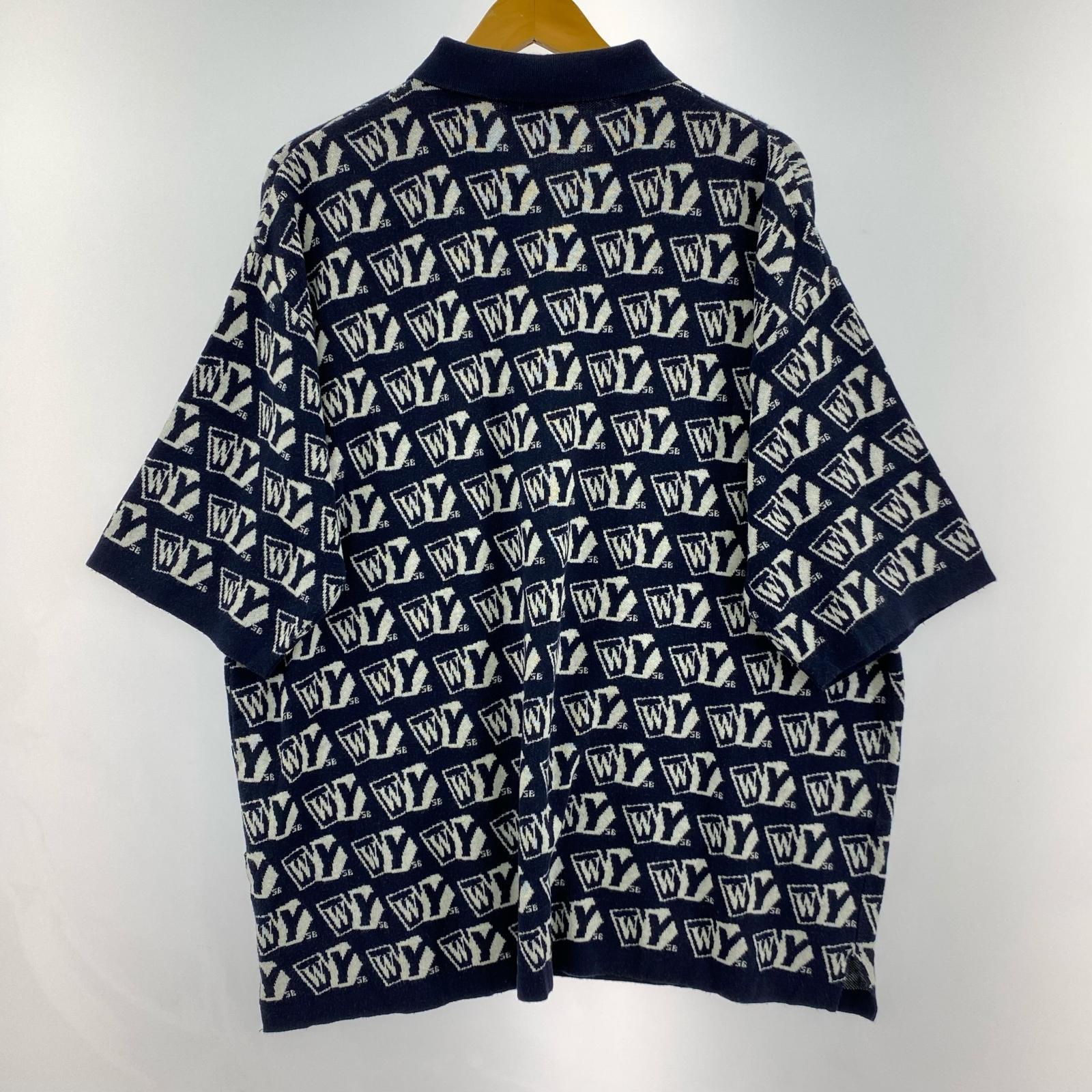 ポロシャツ Wasted Youth MONOGRAM KNIT POLO 紺(L) L ネイビー
