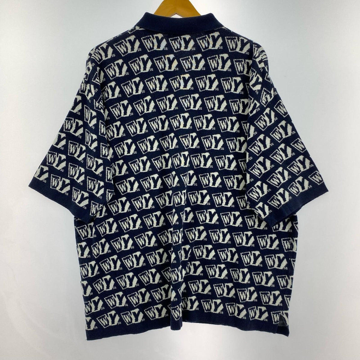 ポロシャツ Wasted Youth MONOGRAM KNIT POLO 紺(L) L ネイビー