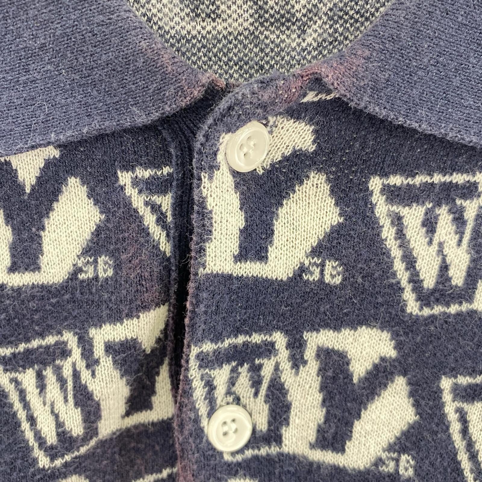 ポロシャツ Wasted Youth MONOGRAM KNIT POLO 紺(L) L ネイビー