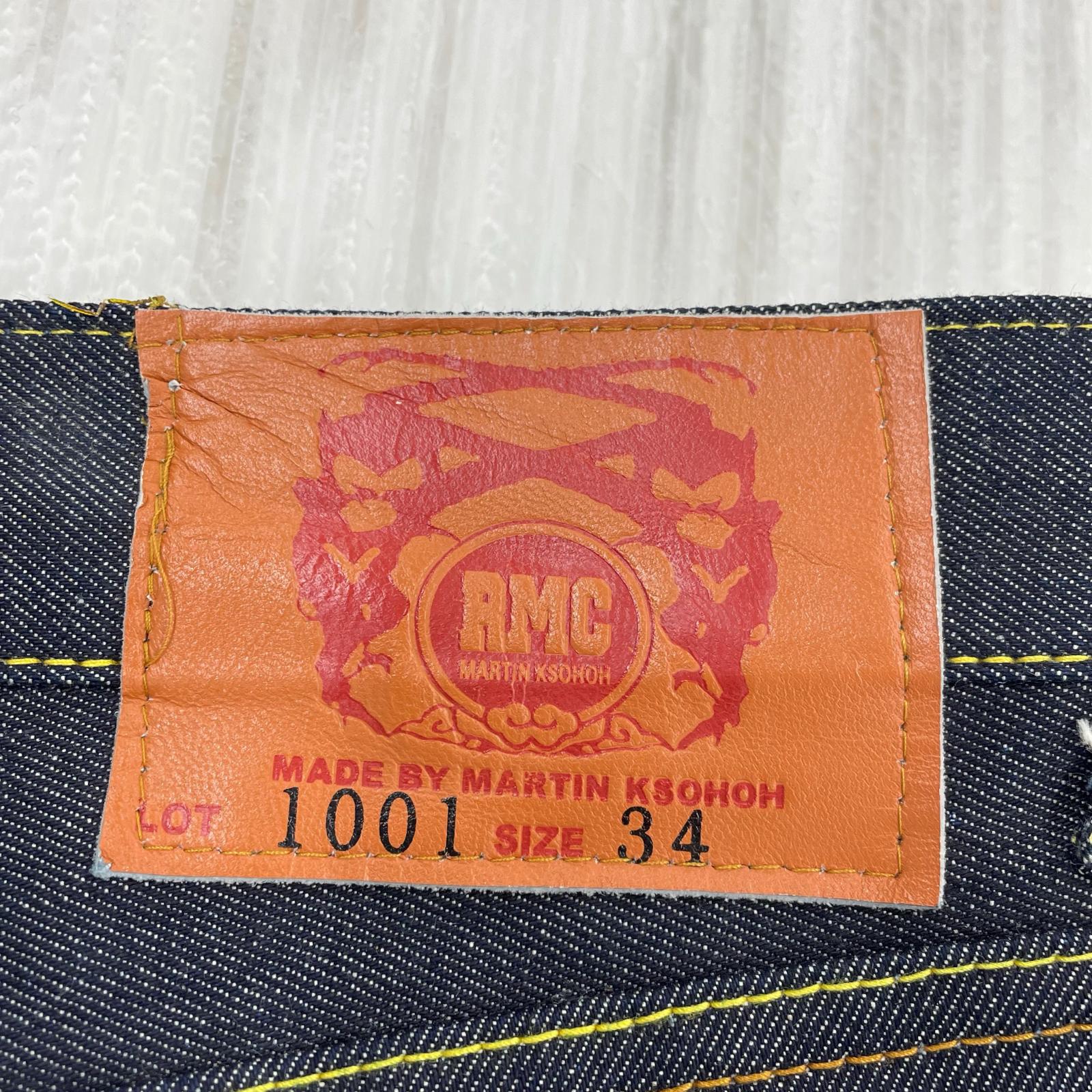 デニムパンツ RMC MARTIN KSOHOH/風神雷神刺繍デニム ブラック