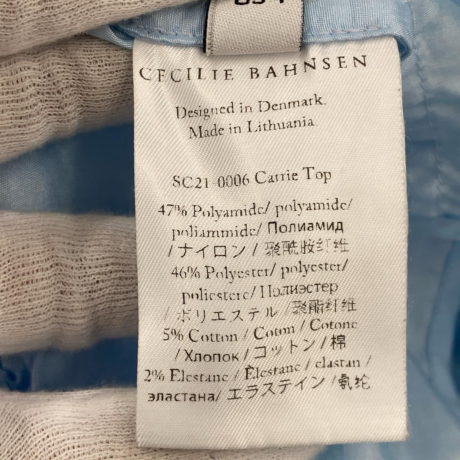 半袖シャツ CECILIE BAHNSEN シャーリングトップス 青 (UK8) ブルー