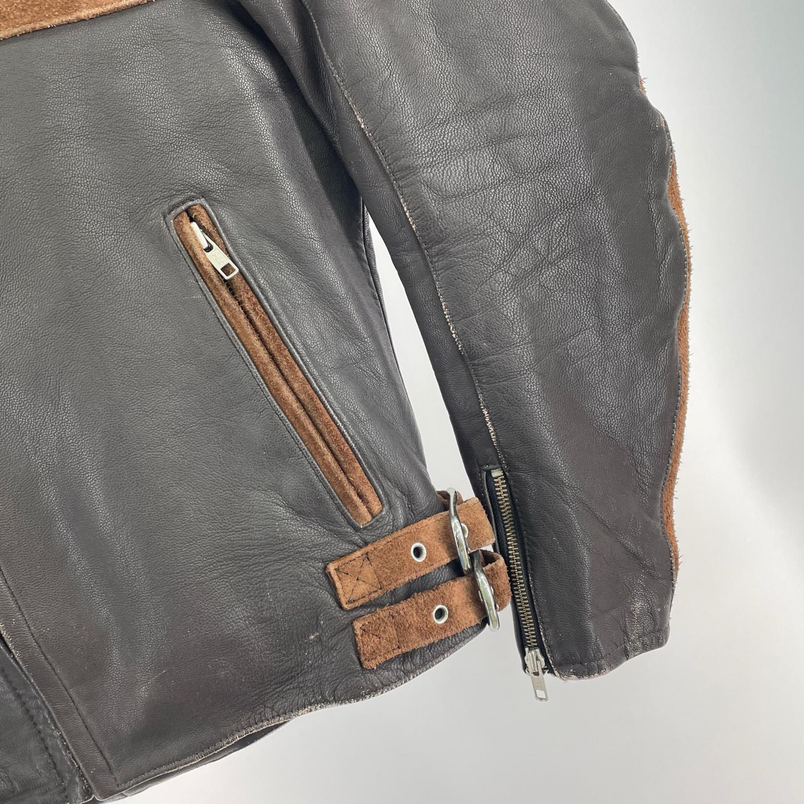 ライダースジャケット CLEVER HOMME ファーライナー付きレザー (M) 茶 M ブラウン