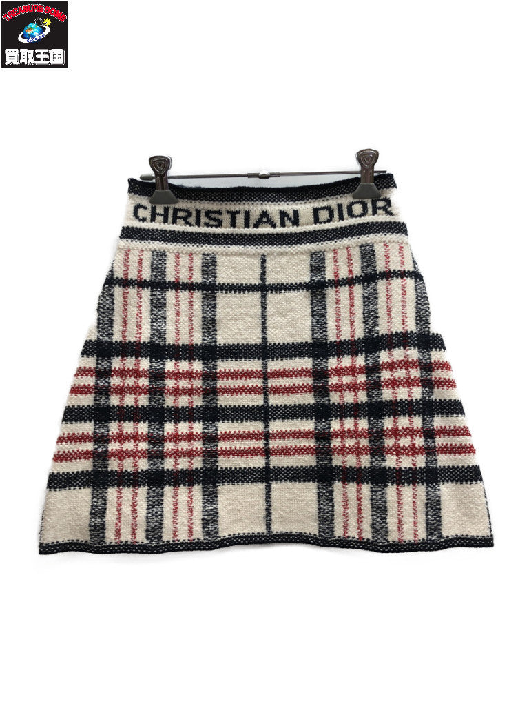 Dior チャンキーニット スカート 白 224J03AM706