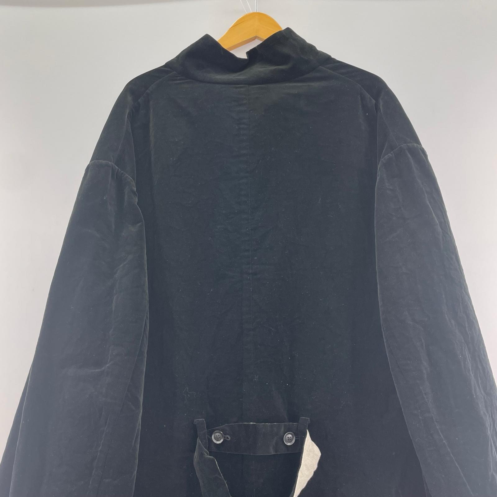 その他アウター POUR HOMME 21AW LOOK19 POUR HOMME 21AWVELVETEEN X FLAX DOUBLE FACED STAND COAT 1 ブラック